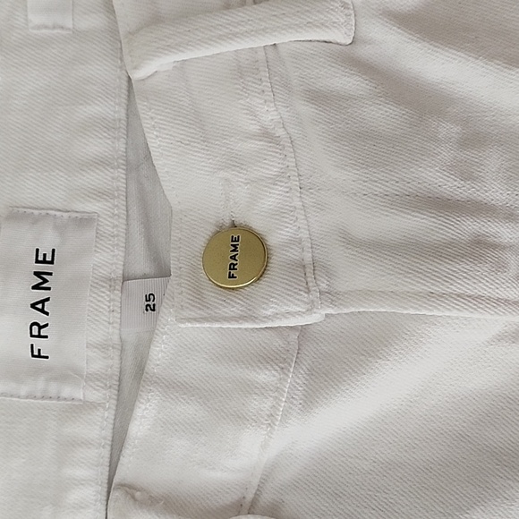 FRAME Le Cutoff denim White  shorts size 25 - Picture 6 of 16